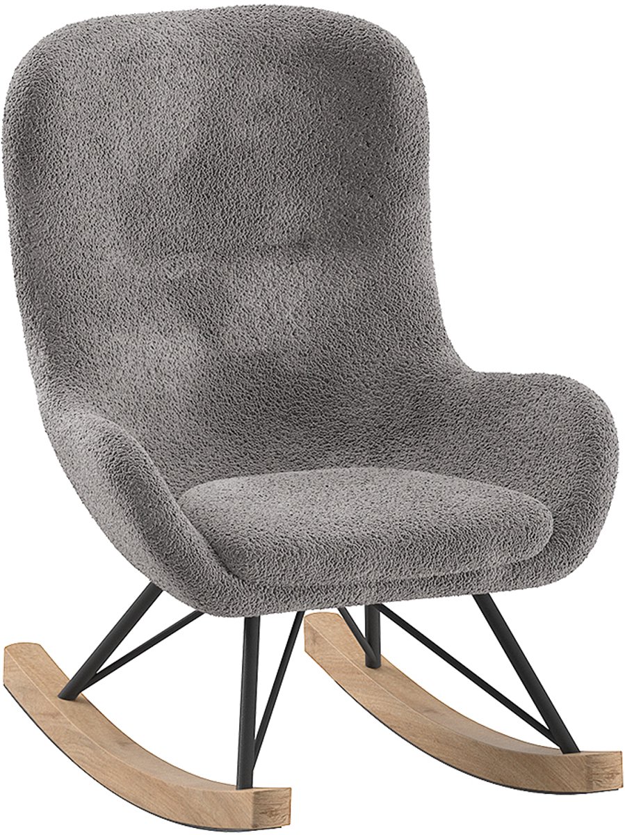 Kinderschommelstoel Rocky - 66x56x69 Cm - Bouclé/antraciet