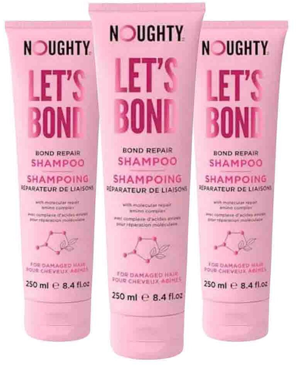 Noughty Let's Bond Repair Shampoo - 3 x 250 ml - Voordeelverpakking