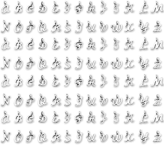 104 stuks gouden letterbedels A-Z legering initiële bedels doe-het-zelf sieraden