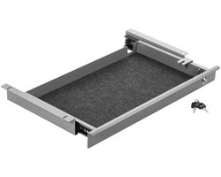 Tiroir à documents en acier CAVO 500 mm gris verrouillable avec entrée de câble Tiroir de bureau