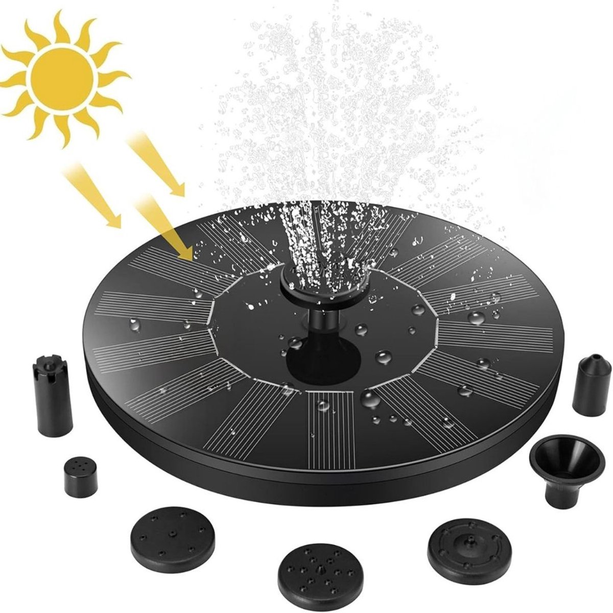 CLVP® Solar Fontein - Led Verlichting - Vijververlichting - Zwart