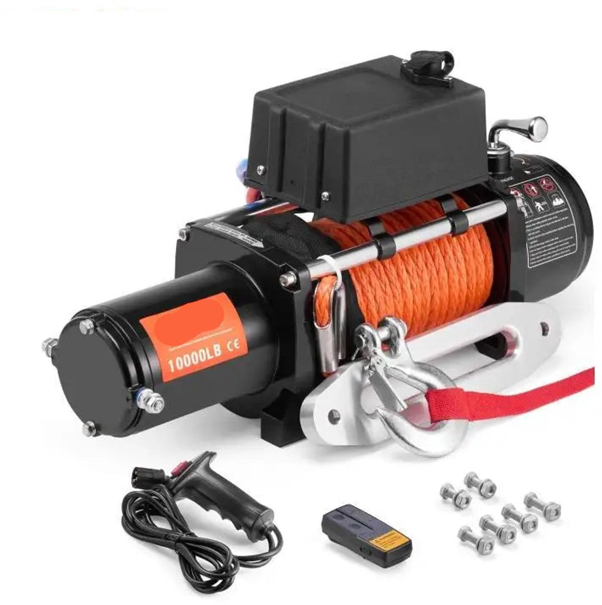 Elektrische Lier - Draadloze & Bedrade Bediening – Waterdicht – Afstandbediening - Geschikt voor Off-Road, SUV & Towing - Takel - Winch - Touwtakel - 10000lbs - Hoge Trekkracht – Synthetisch Touw
