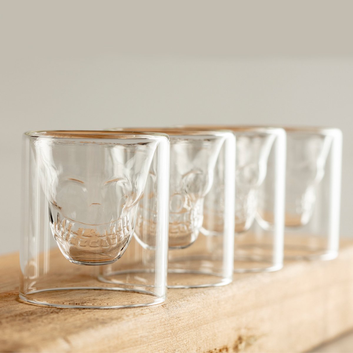 Skull Shot Glazen - Set van 4 - Doodskop - Shotglas - Glazen - Borrelglaasjes - Shotglaasjes - Skull
