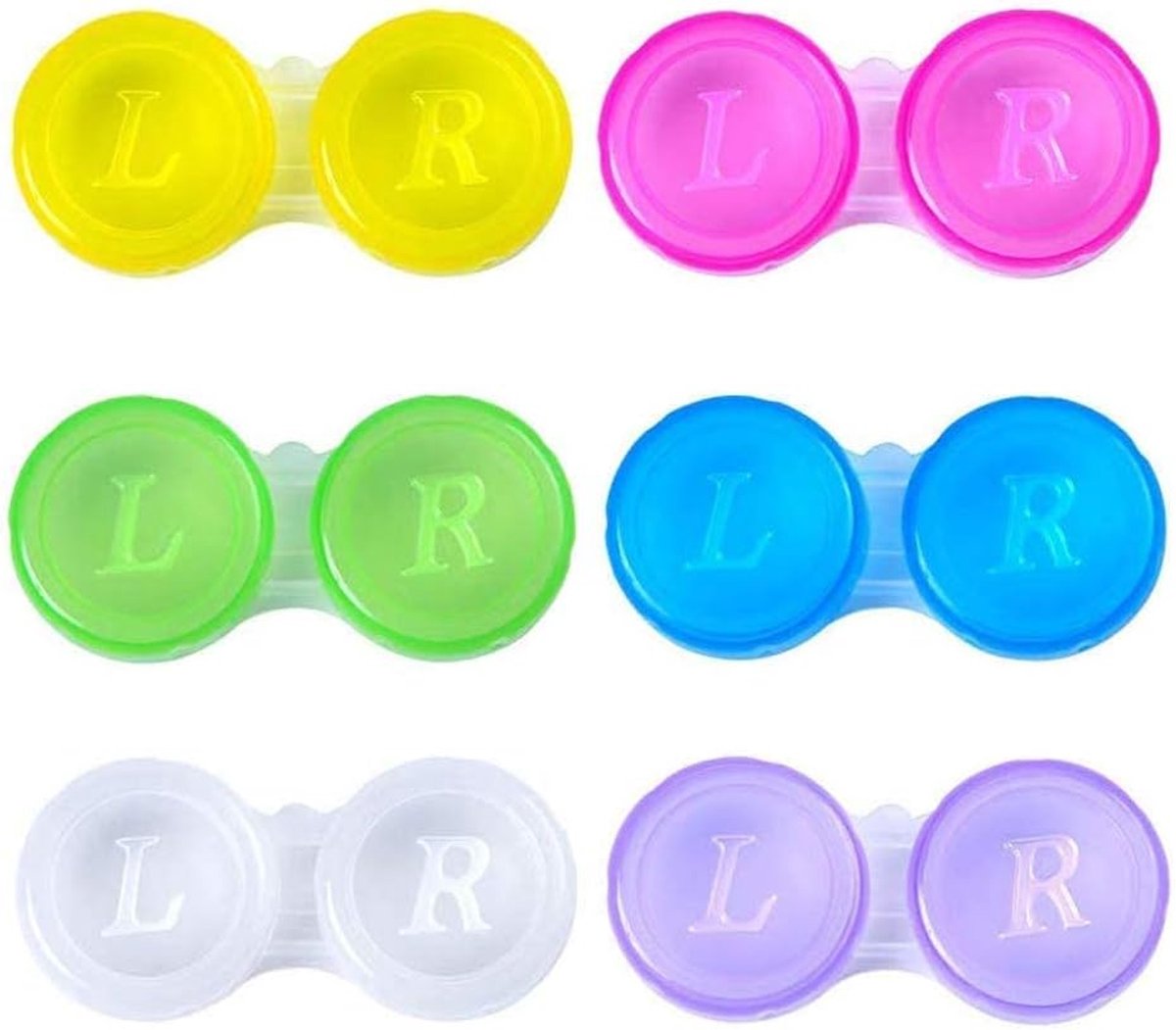 Allecto Plus - Lenzenhouder set voor 30 contactlenzen - Jaarvoorraad bewaardoos voor onderweg en thuis - Hygiënisch op reis - 6 kleuren - Meerkleurig
