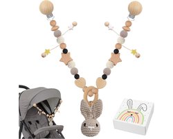 Allecto Premium - Houten Kinderwagenketting Voor Jongens en Meisjes - Speelgoed Voor Wandelwagen - Kleurrijke Babywagen Speelgoedlijn