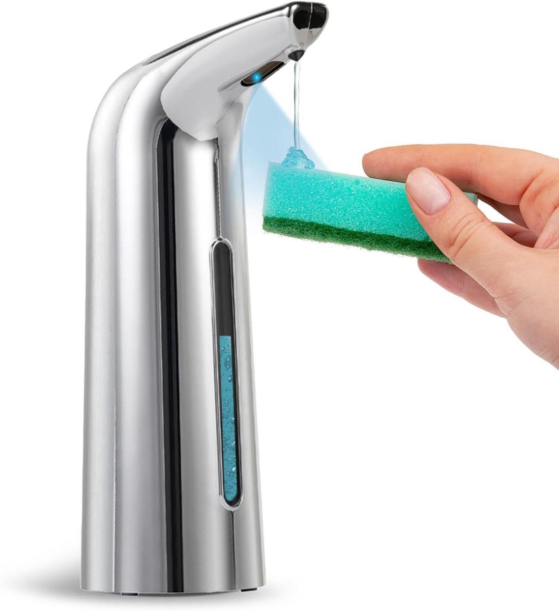 Allecto Premium - Automatische Zeepdispenser 400 ml Infraroodsensor voor Badkamer Wastafel - Zilver