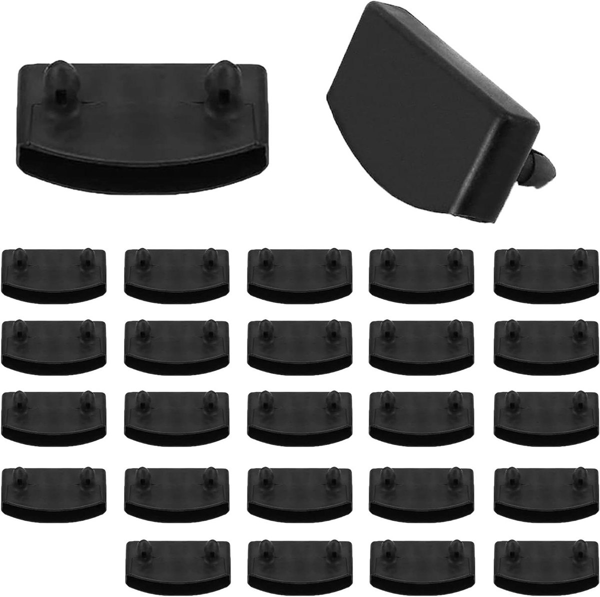 Pack van 24 Zwarte Lattenbodem Accessoires voor Bed Frame - Kunststof Framekapjes voor Vervanging (54 mm x 10 mm) - Voor het Bevestigen van Lattenbodem.