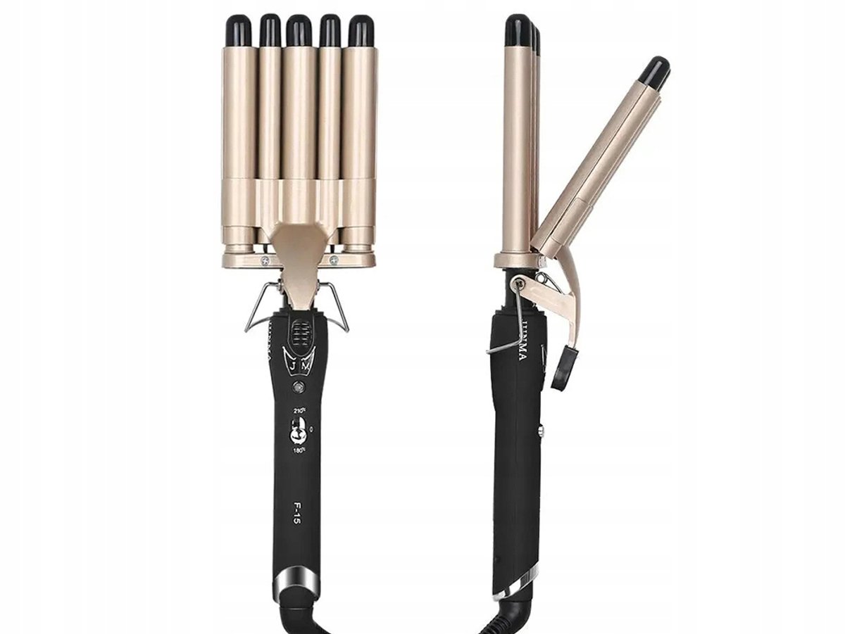 Professionele Haar Waver – Triple Krultang – 2 Temperatuurstanden – Keramische Coating – Golvenkrultang – Goudkleurig – wafeltang haar – wave krultang - 46297 thumbnail 4