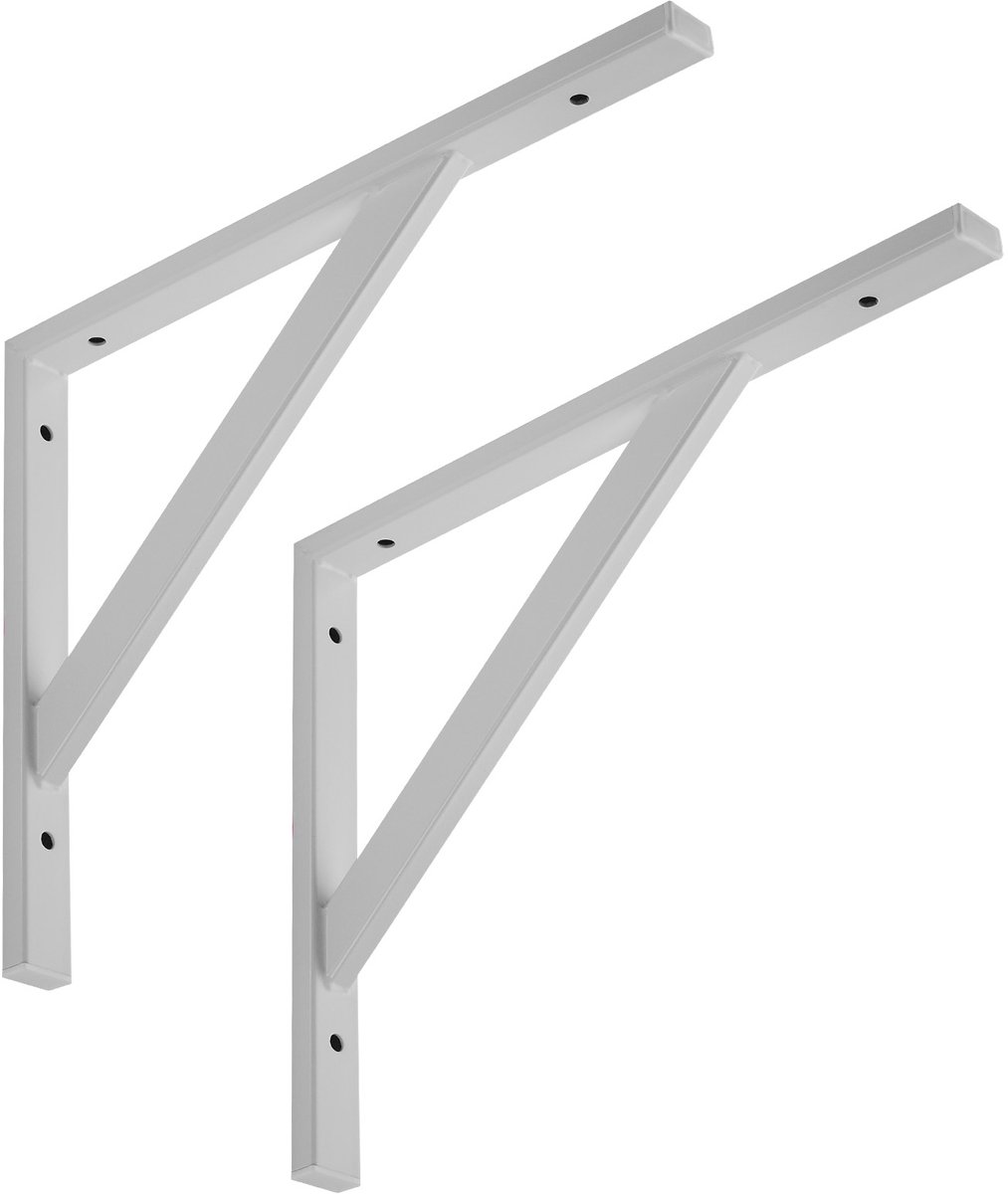SOTECH 2 zware consoles 395 x 315 mm wit draagvermogen 75 kg zware beugel stalen plank beugel wandbeugel wandbeugel