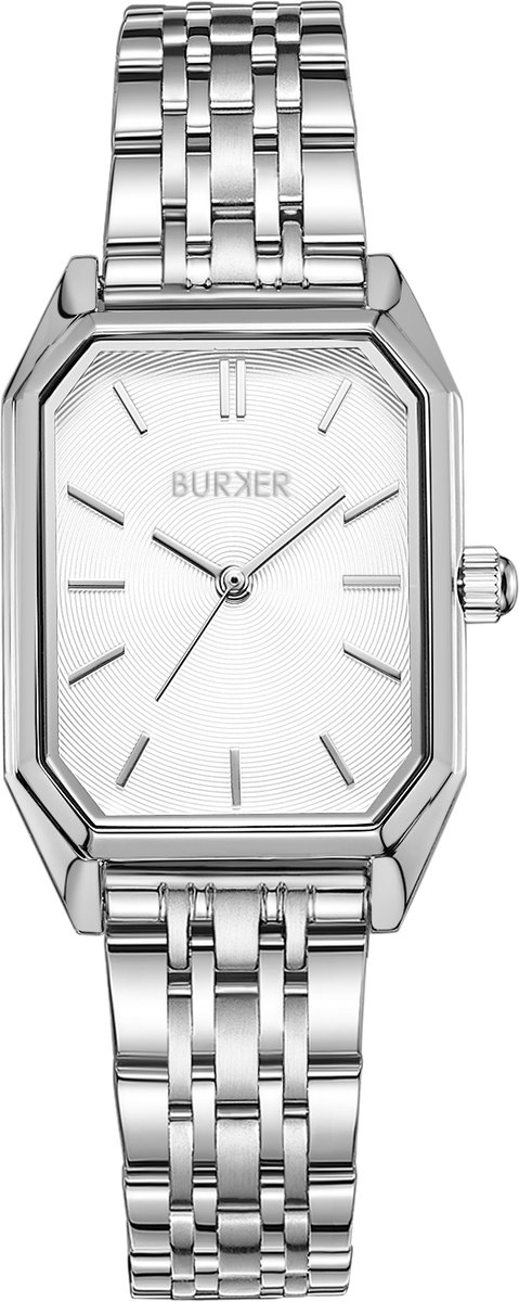 BURKER Isabell Horloge Dames - Rechthoekig - Zilver - Schakelband - 28 mm