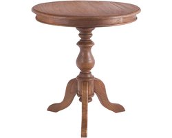 CLP Wiva Bijzettafel - rond - hout - 70cm diameter - voor woonkamer en eetkamer - Mindihout met tafelblad - bruin