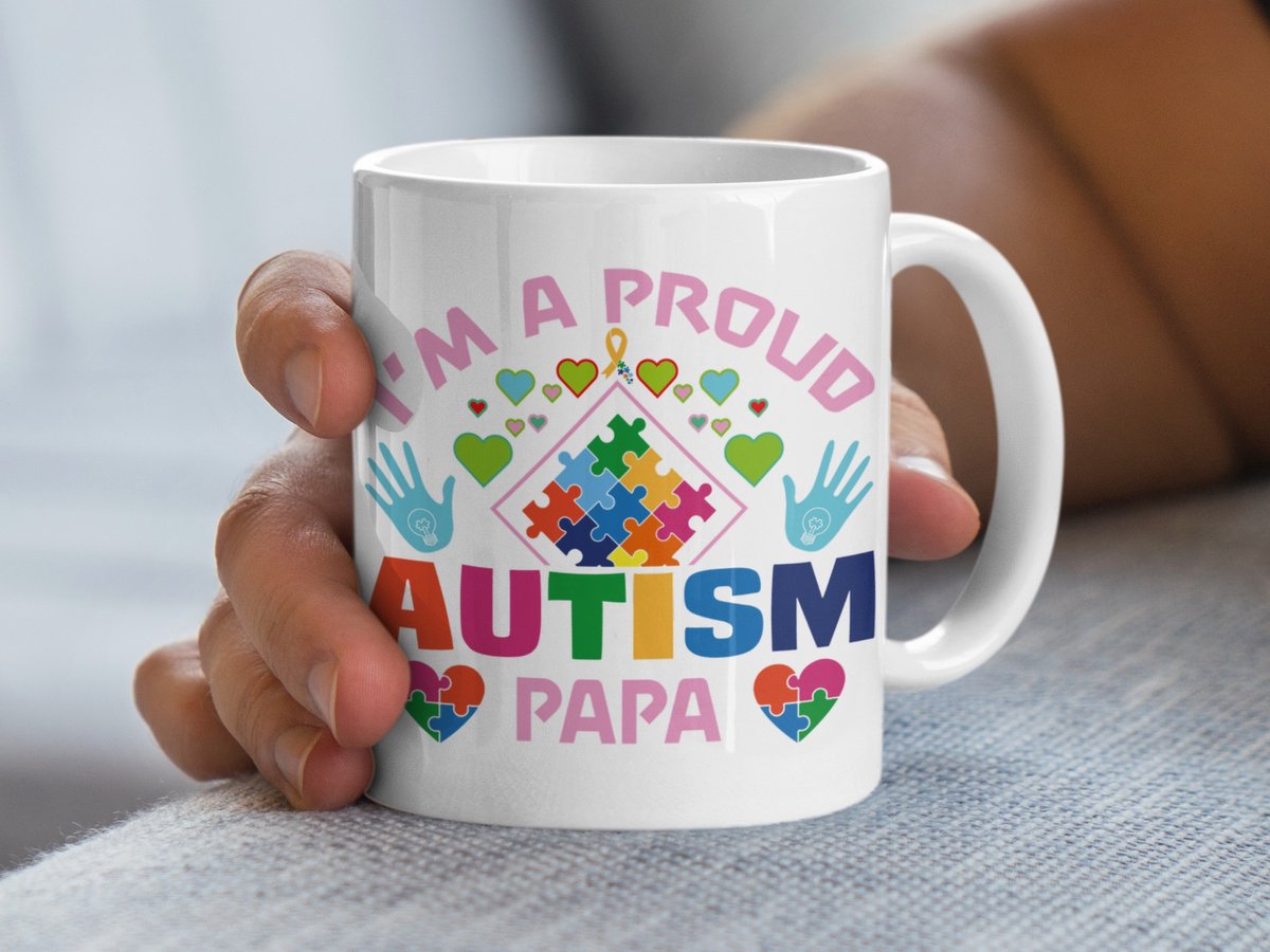 Autisme Papa Mok, Trots Autisme Bewustzijn Cadeau, Autisme Ondersteuning, Speciale Vaderdag Mok, Papa Mok, Autisme Papa Gift