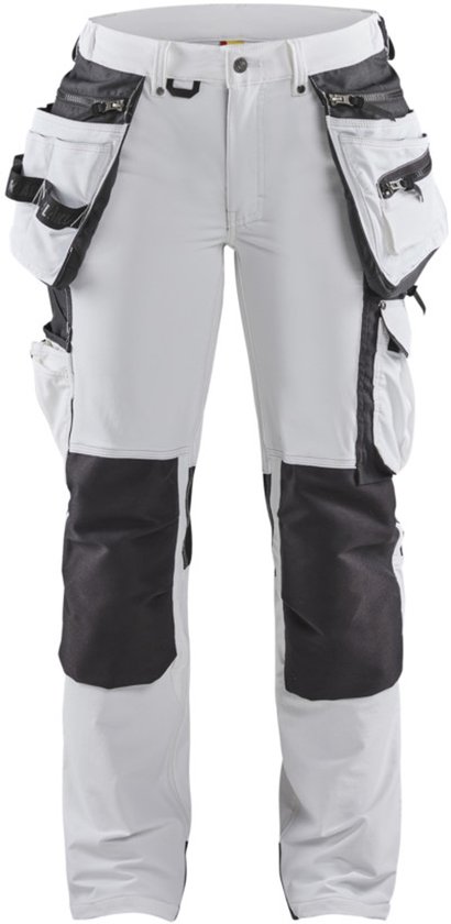 Blaklader Pantalon de peintre pour femme Stretch 4 directions 7179-1645 - Wit/ Gris foncé - C38