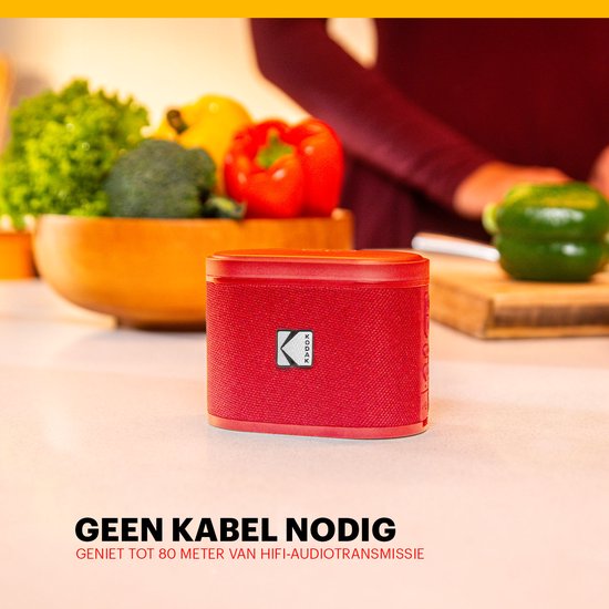 Kodak SoundBrix Bluetooth Speaker - Draadloze Muziek Box –5W RMS - 2pcs - Rood van Kodak — afbeelding 5