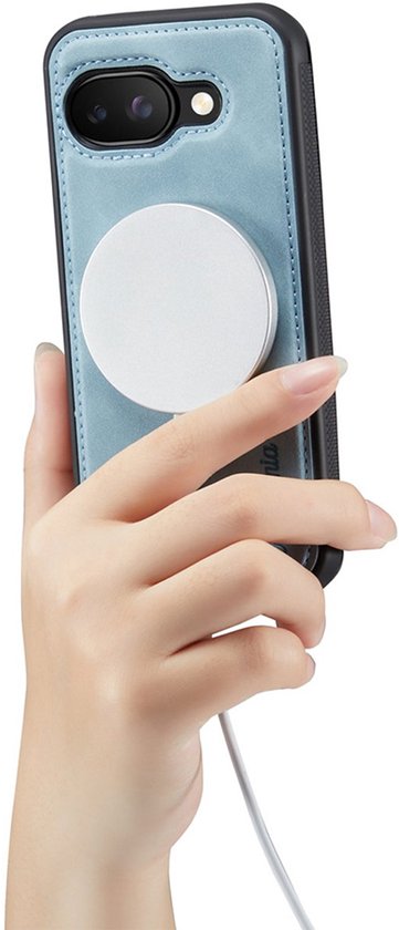 Bookcase hoesje CaseMania pour Google Pixel 9 - Aqua uni - Similicuir - Design magnétique amovible 2 en 1 - Compatible MagSafe