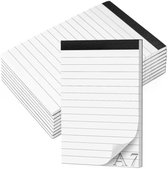 PolkaHome Notitieblok, A7, klein, 8 stuks, gelinieerd, mini-notitieblok, 30 vellen per blok, afscheurbaar, voor school, kantoor en huishouden