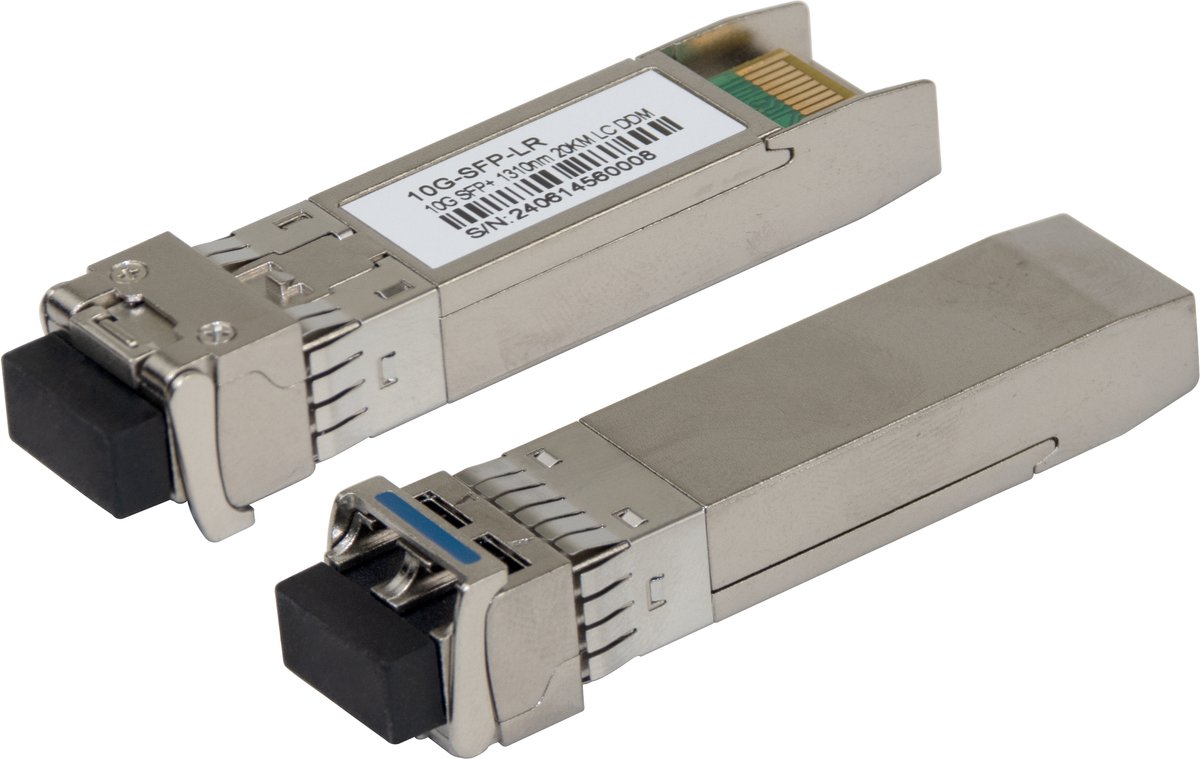 Deltaco SFP-G-10G-SM, Vezel-optiek, 10000 Mbit/s, SFP+, LC, 20000 m, 1310 nm
