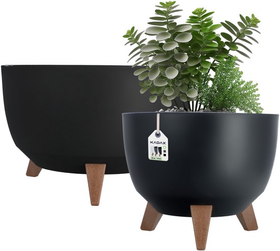 KADAX Plantenpot in houten vatdesign, ø 52,5cm, van weerbestendige