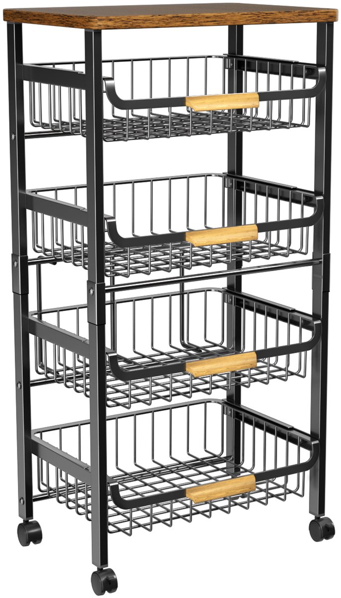 Ruesious Keukentrolley – Keukenkast – Keukenrek – Serveerwagen – Keuken Organizer – Modern – 86 x 43 x 30 cm