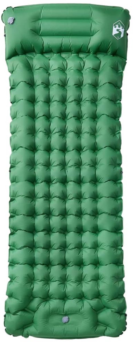vidaXL - Kampeermatras - met - kussen - zelfopblazend - 1-persoons - groen van Merkloos — afbeelding 2