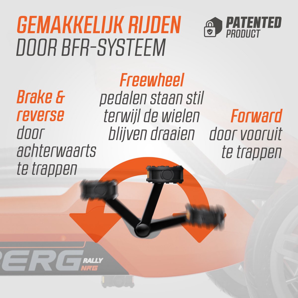 BERG Rally NRG Orange Skelter - 4+ Jaar - Verstelbare stoel - Oranje — afbeelding 3