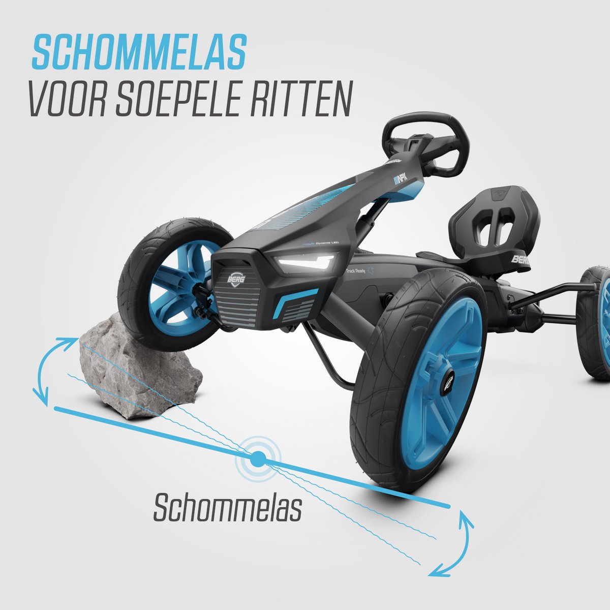 BERG Rally APX Blue Skelter - 4+ Jaar - Verstelbare Stoel - LED verlichting - Soundbox Race - Blauw — afbeelding 10