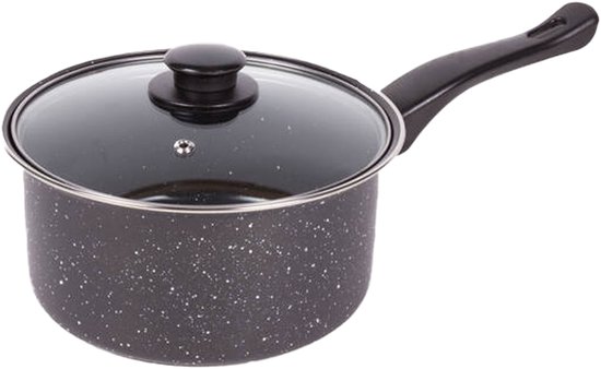 SAUCEUSE 20 CM + COUVERCLE-REVETEMENT ANTI-ADHÉSIF EN MARBRE