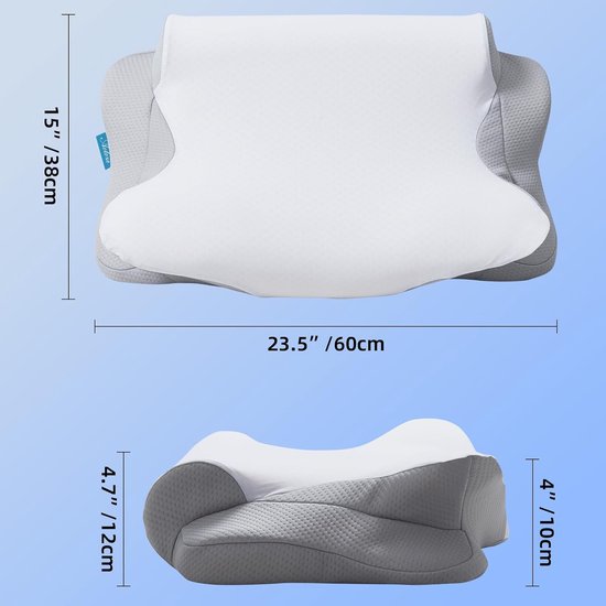 Nature's Guest Verstelbaar cervicaal kussen, beter dan traagschuim kussen voor nekpijn, Contour orthopedisch kussen om te slapen, Ergonomisch kussen voor zij-, rug- en buikslapers, standaard medium