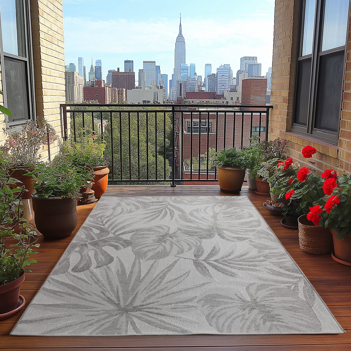 Desert Solid Buitenkleed – Outdoor Vloerkleed, Boho Look, Weer- & UV-bestendig - Grijs
