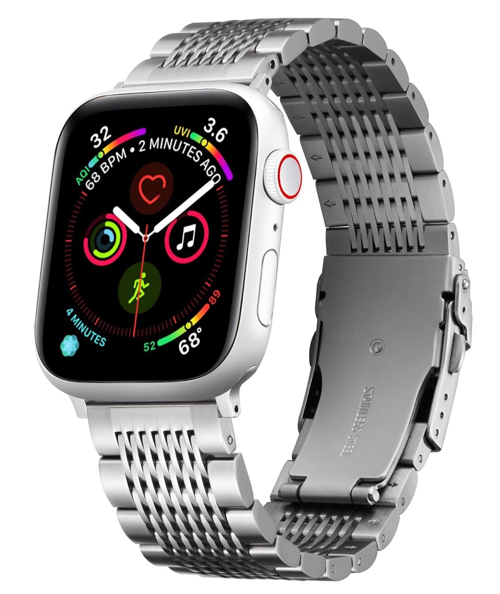 Roestvrijstalen horlogeband - Compatibel met smartwatch - Stijlvol en duurzaam - 1 stuk
