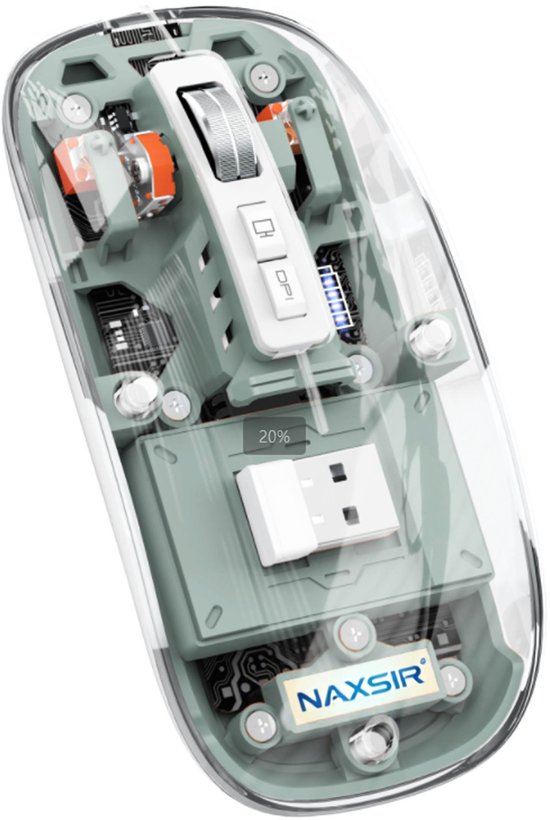 NAXSIR Draadloze Drie - Modi Muis, Stille Klikken | High - Precision Sensor, Langdurige Accu, Compatibel met iOS/Android/Windowsysteem