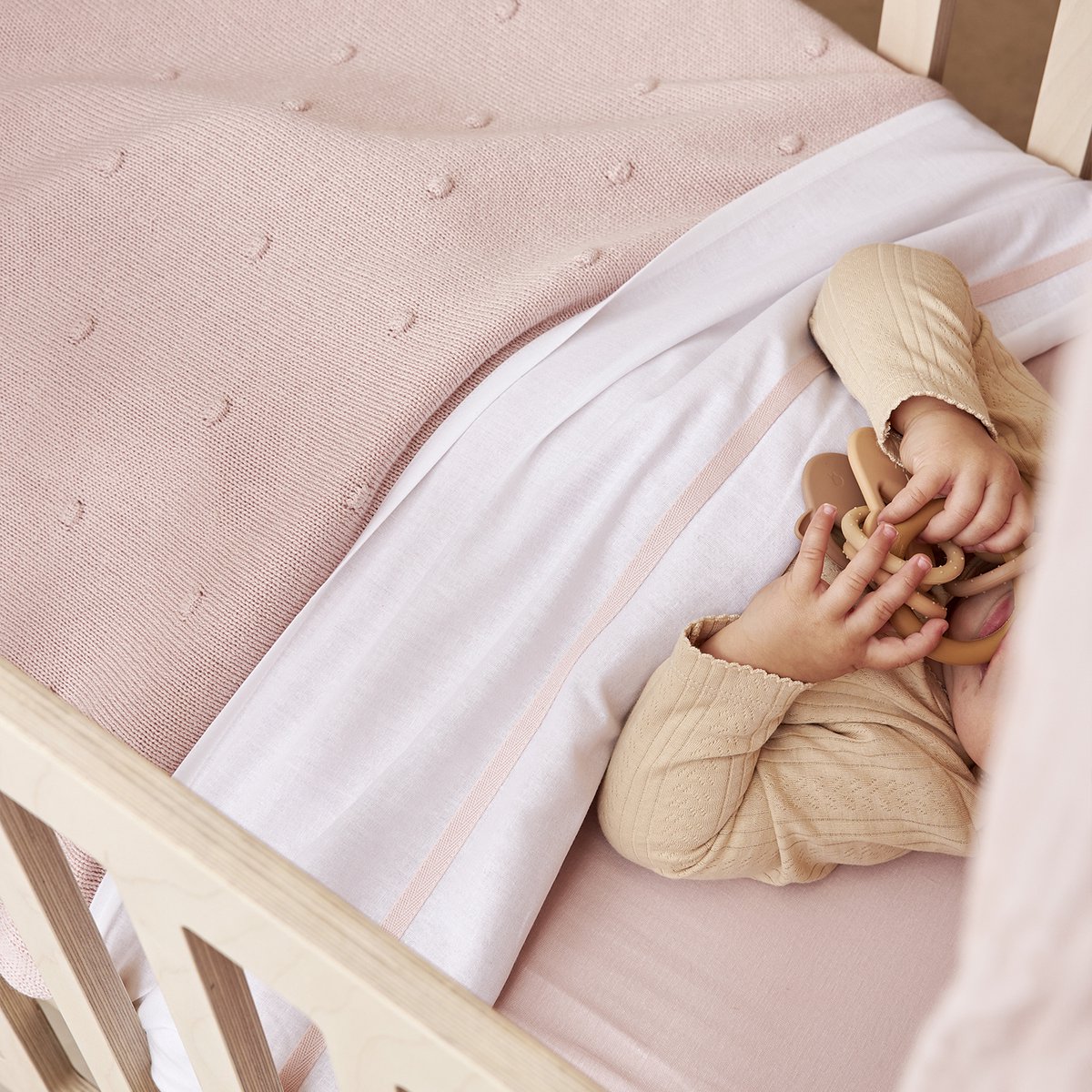 Meyco Baby Uni hoeslaken ledikant - 2-pack - soft pink - 60x120cm – foto 8