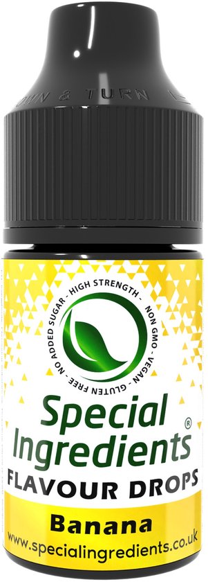Bananen Smaak Druppels - 30ml - Smaakdruppels - Flavour Drops - Moderne Gastronomie - Moleculair Koken - Hersluitbare Pot - Recycled Plastic