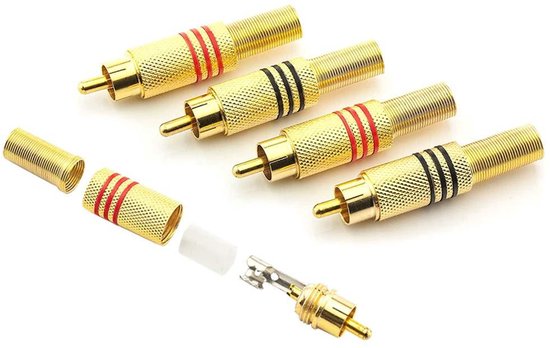 RUNCCI-YUN 5 stuks RCA-soldeerconnectoren, vergulde luidspreker, phono