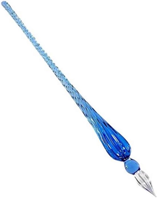 Gullor Glazen Dip Pen - Vintage Handgemaakte Kristallen Signature Pen - Lichtblauw Geschenk