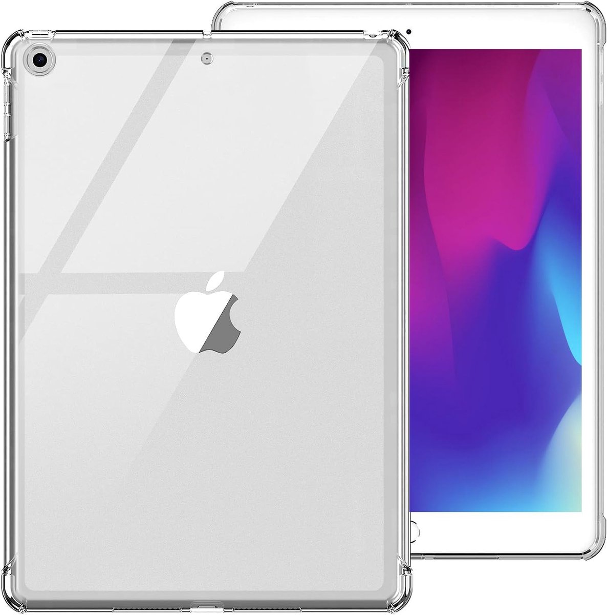 Hoes Geschikt voor Apple iPad 10.2 (2019/2020/2021) - Casemania Anti Shock Hybrid Back Cover - Transparant