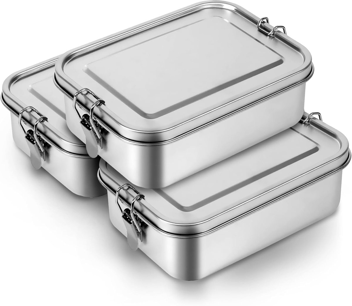 GOODEVN 3-delige Bento Box Set - 1400ml Lunchbox met Verstelbare Schotten | Wél Lekdicht, Vriezer- & Vaatwasbestendig | Voor Werk, School en Picknick