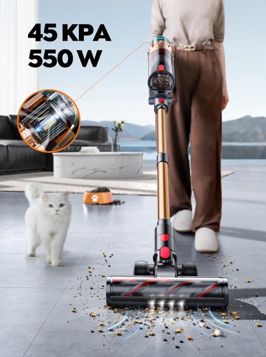 ochama Stofzuiger met Snoer 800W, Zakloze Stofzuiger met 17.5 kPa Zuigkracht, Automatisch Snoeroprolsysteem, 1.1L Stofreservoir, Wasbaar Filter, Sterke Zuigkracht | Stofzuigers
