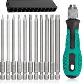 voor TORX Schroevendraaier Bits, 7 stks Set 50mm 12 Punt voor TORX Schroevendraaier Bit 6.35mm Hex Schacht Magnetische M4-M-12