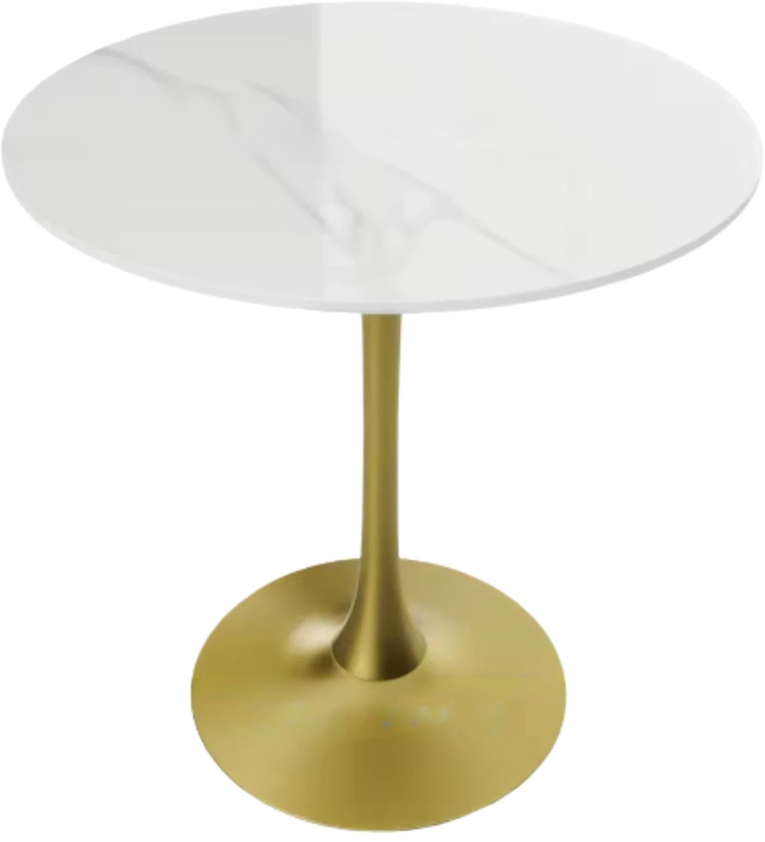 Grandiose 78 cm Hoge Ronde Keuken Eettafel - Gesinterde Stenen Top met Voetstuk Base - Bistro Tafel voor Vrije Tijd en Hoogte