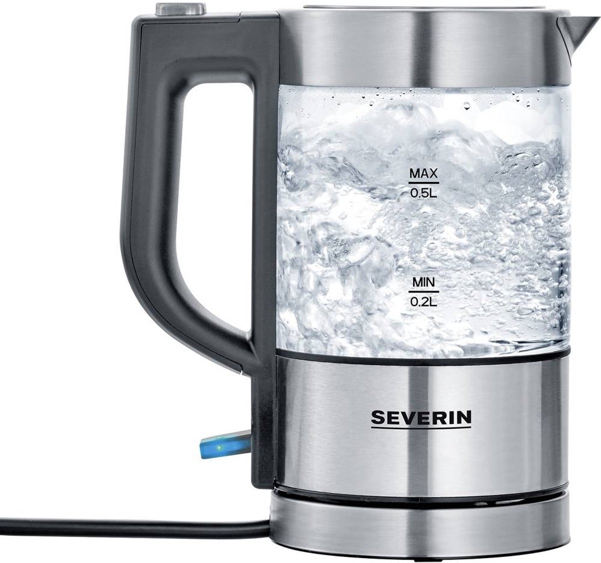 Severin WK 3472 - Waterkoker - electrisch - glazen kan - 0.5l - zilver/zwart — afbeelding 7