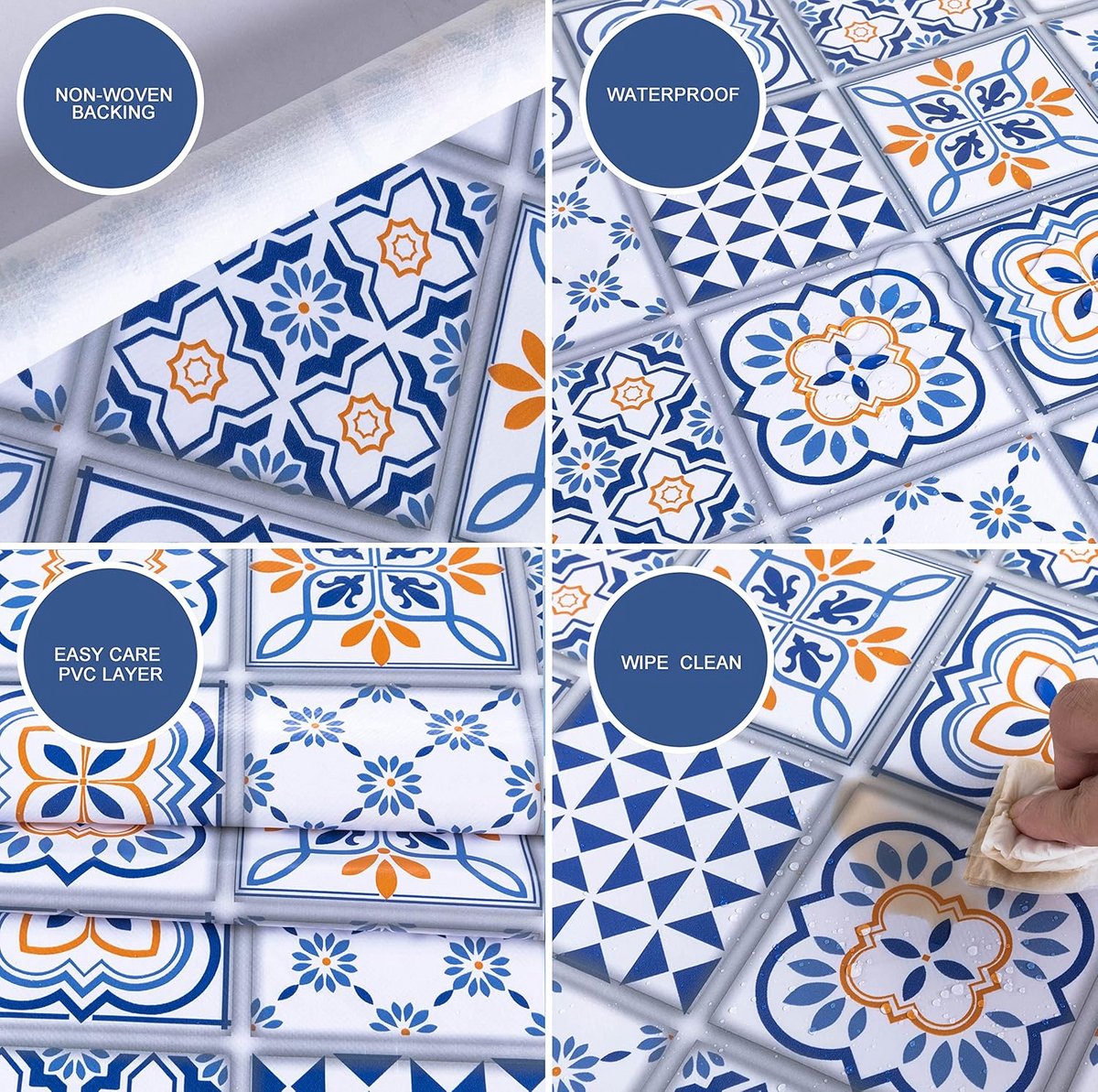 Rond Tafelzeil PVC 140cm - Blauw Tafelkleed voor Eetkamertafel