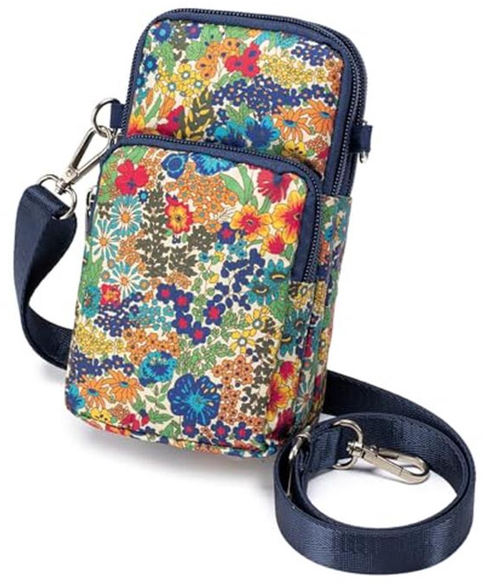 Dames Crossbody Mobiele Telefoon Tas - Bloemen Nylon 6.7 Inch