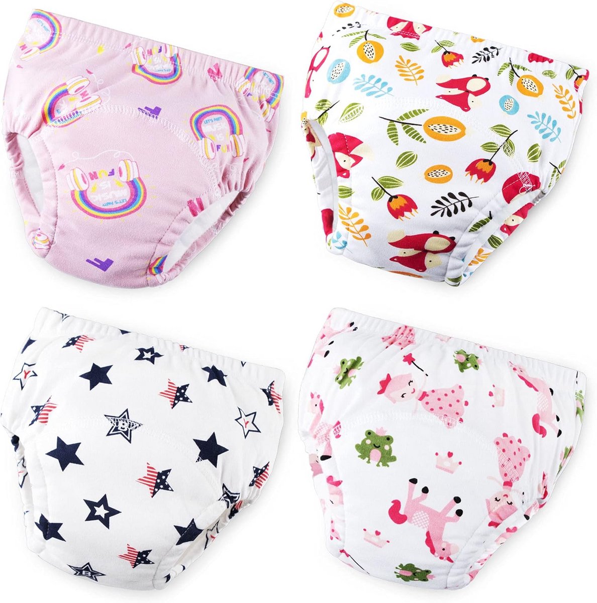 Zindelijkheidstraining Ondergoed Meisjes 2T, 3T, 4T - Peuter Ondergoed voor Baby Meisjes - 4 Pack - Roze