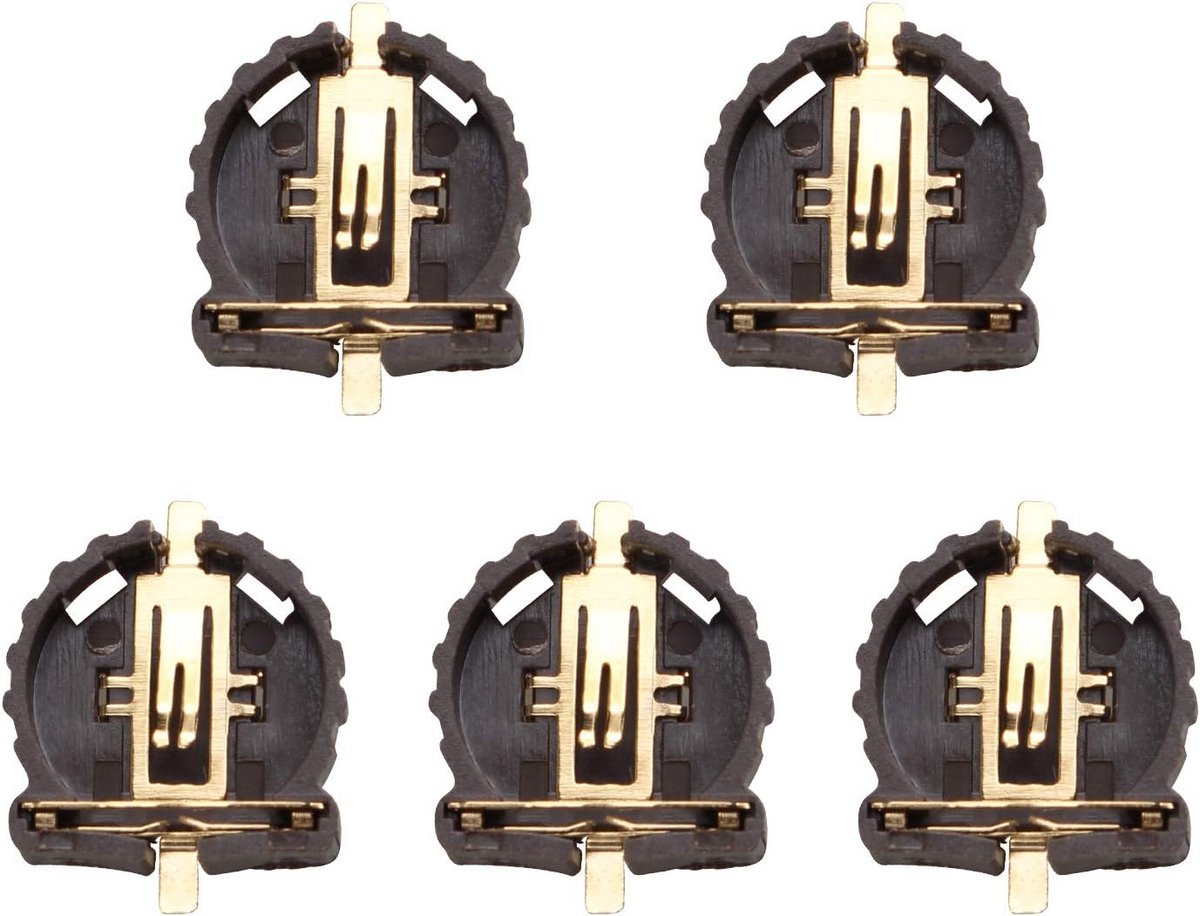 5 Stuks Knoopcel Batterijhouder - Bruin - Perfect voor CR1220 / LIR1220