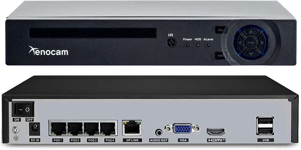 4CH PoE NVR 5MP Beveiligingsnetwerk Video Recorder voor IP-camera's met Bewegingsdetectie en E-mail Waarschuwingen