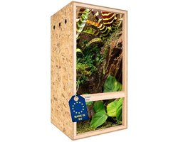 Hoog Terrarium 60x120 cm voor Reptielen en Amfibieën met Zijventilatie en Hygrometer