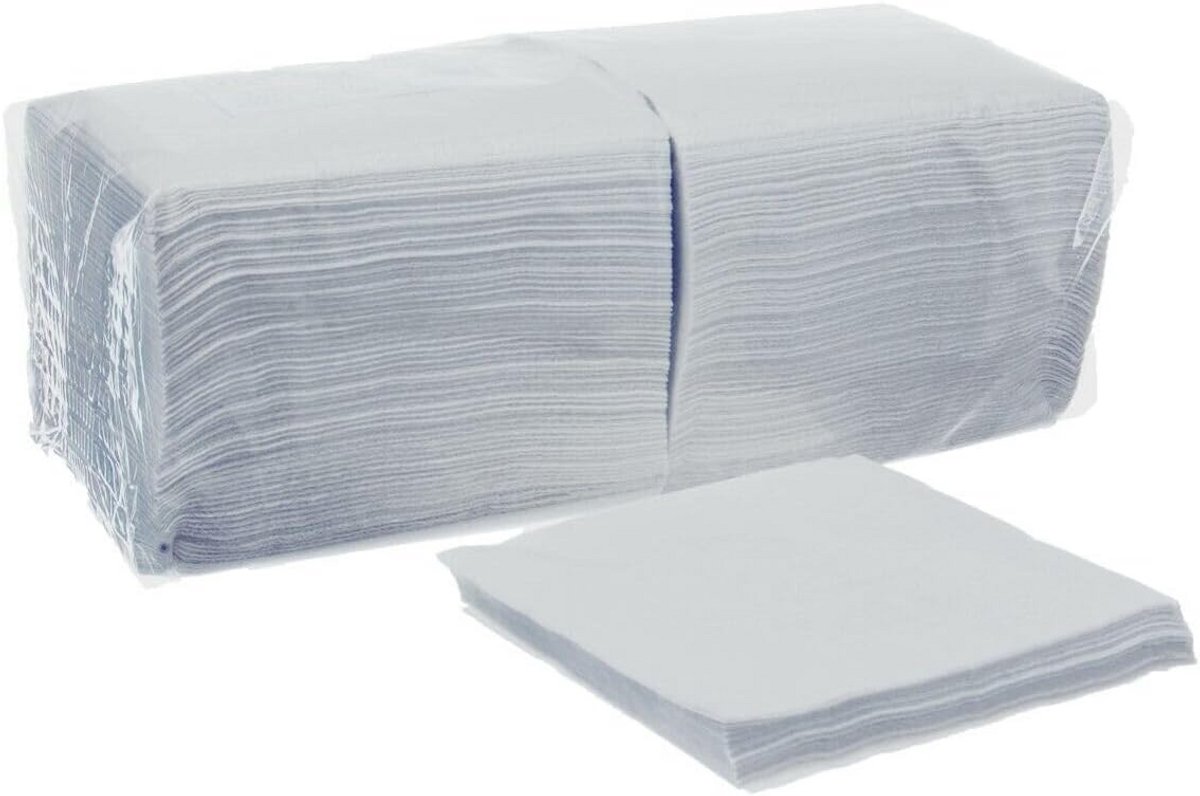 Premium papieren servetten 33 x 33 cm - 500 stuks 1-laags wit