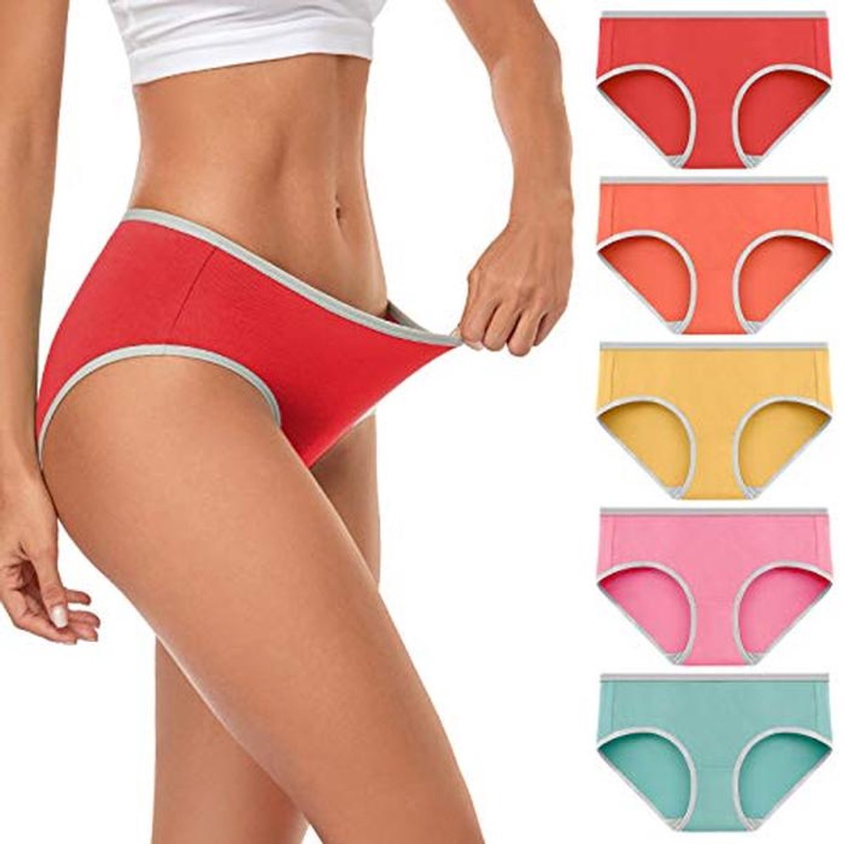 Dames Katoenen Hipster Slipjes Multipack - Comfortabele Ondergoed voor Vrouwen