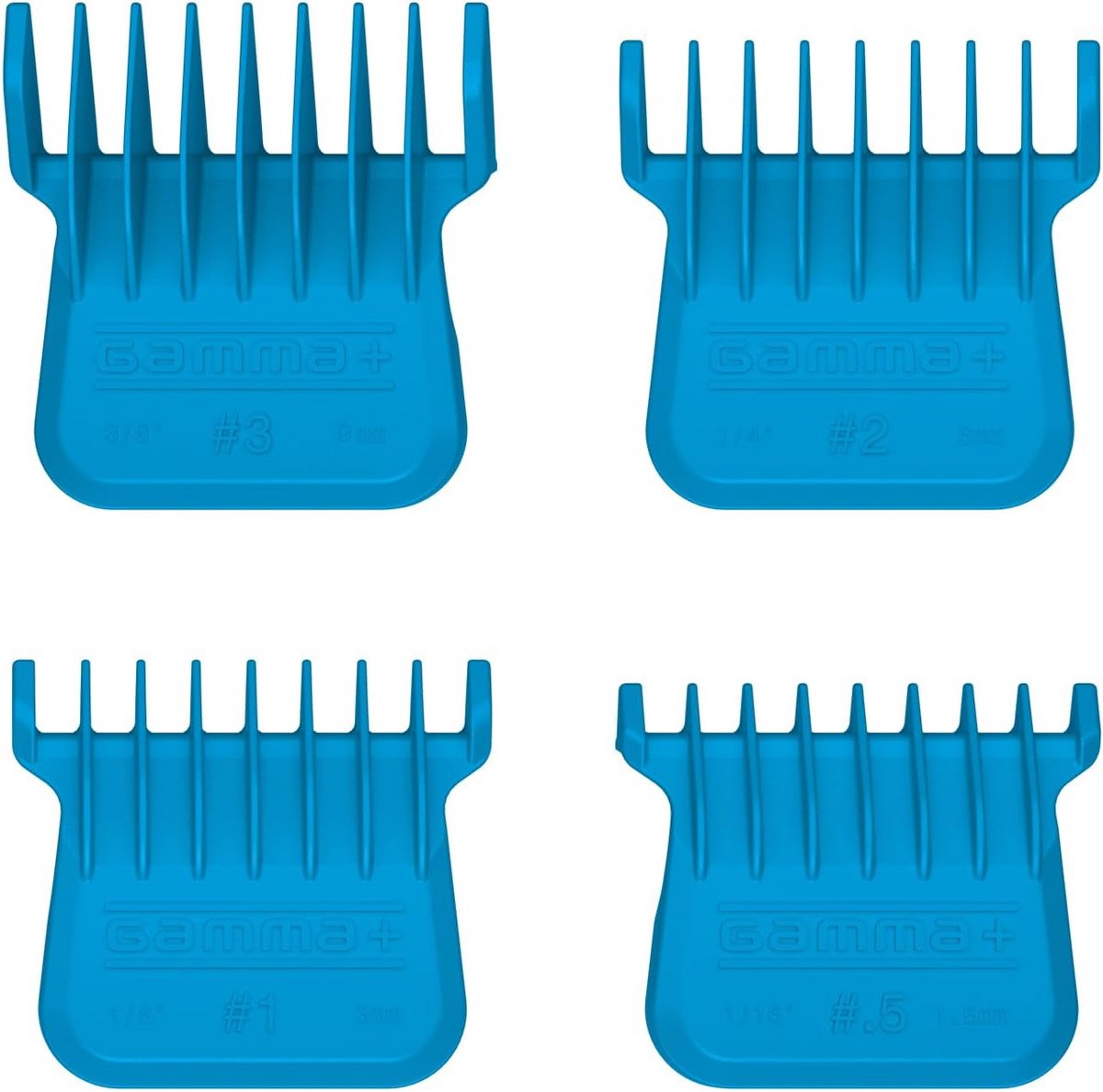 Set van 4 Magnetische Kammen in 4 Maten - Compatibel met Trimmers - Blauwe Kleur